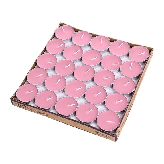 50 Pack Unscented 8 Hour Extended Burn Time Tea Light Candles