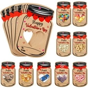 50 Pack Valentine Cards for Kids, Candy Jar Merry Valentine Greeting Cards, DIY Funny Valentine Gifts for School Classroom Exchange Xmas Party Favors(Candy Not Included)