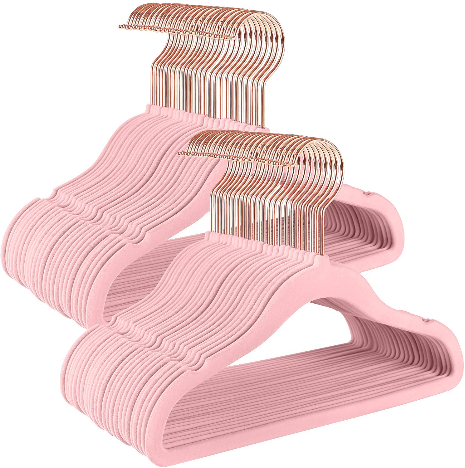 50 Pack Velvet Baby Hangers Non-Slip Clothes Organizers with Swivel Hooks Space Saving Ultra Thin Durable Infant Toddler Closet Accessories