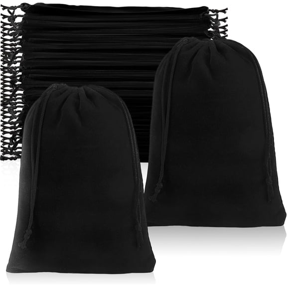 50 Pack Velvet Drawstring Bags,57 Inch Small Velvet Jewelry Pouches,Velvet Gift Bags for Wedding