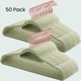 thumbnail image 1 of 50 Pack Velvet Hangers Clothes Hanger with Swivel Hook Non-Slip for Coat Shirt Dress Pants Tie Lime Green, 1 of 7