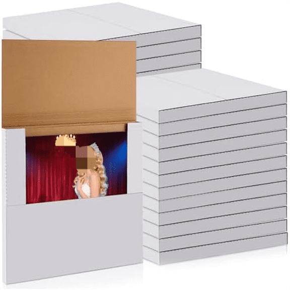 50 Pack Vinyl Record Shipping Boxes 12.5" x 12.5" x 1" White Vinyl Records LP Mailers Fold Cardboard Album Mailing Box Multi Depth Album Bag for Packaging Moving Storage$$Office