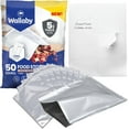 thumbnail image 1 of 50 Pack Wallaby Mylar Bags for Food Storage,1-Pint (5 Mil - 6" x 8") Includes 50 Labels, Heat Sealable - Silver, 1 of 8