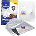 thumbnail image 1 of 50 Pack Wallaby Mylar Bags for Food Storage, 2-Quart (5 Mil - 8" x 12") Includes 50 Labels, Heat Sealable - Silver, 1 of 8
