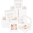 thumbnail image 1 of 50-Pack White Bakery Boxes with Windows: Ideal for Weddings, Birthdays, and Parties - 6x6x3 Inches Pastry Boxes for Cookies, Macarons, 1 of 5
