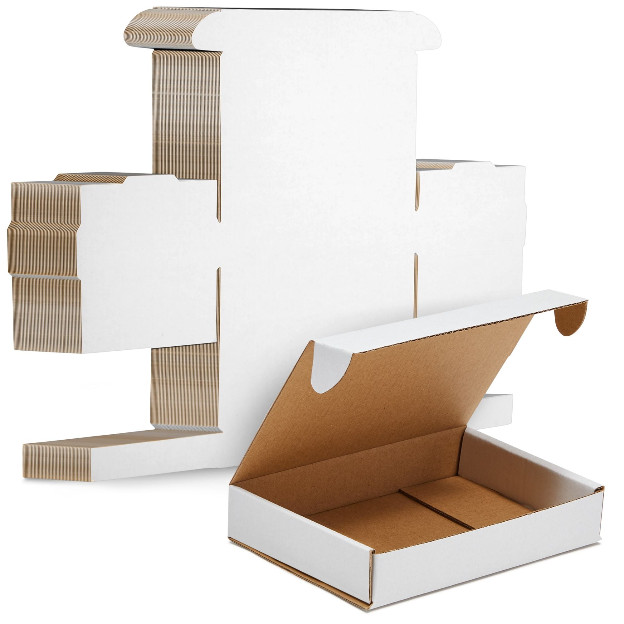 50 Pack White Corrugated Cardboard Shipping Boxes 6x4x1, Bulk Foldable  Mailers for Packaging, Packing