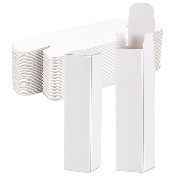 50 Pack White Lipstick Case 0.8x0.8x3.4 Inch Paper Essential Oil Packaging Box Lip Gloss Packaging Box