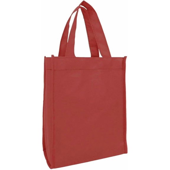 50 Pack Wholesale Non Woven Lightweight Reusable Tote Bags - 8" x 10" x 4"