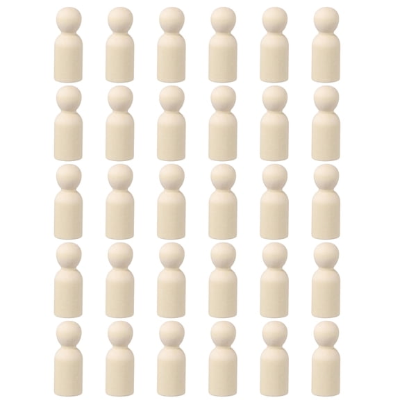 50 Pack Wood Peg, 2 Inch Boy-Shape Wooden Peg People, Unfinished Wooden Peg People Bodies Figures for DIY Art Craft Painting
