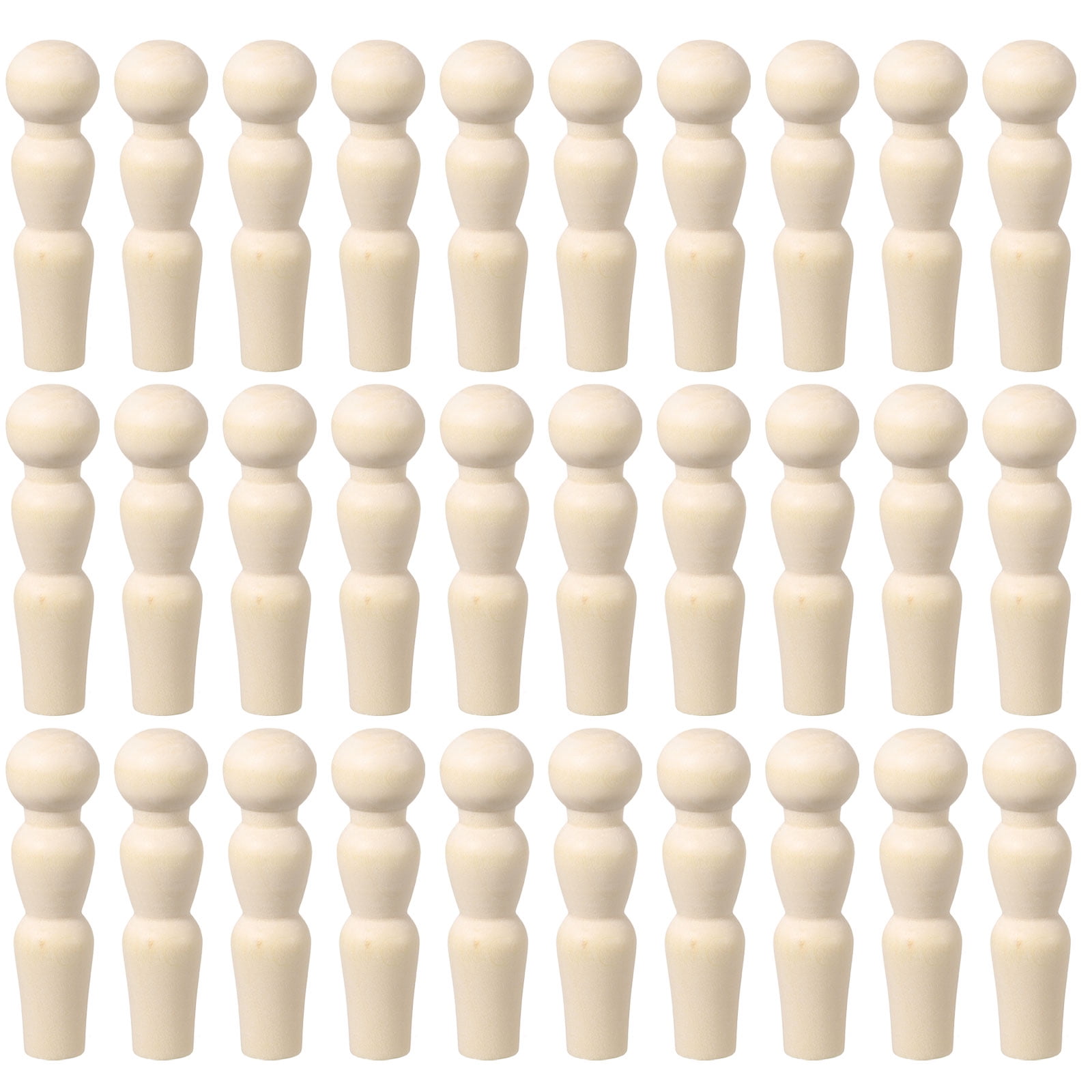 50 Pack Wood Peg, 2 Inch Wooden Peg People, Unfinished Wooden Peg ...