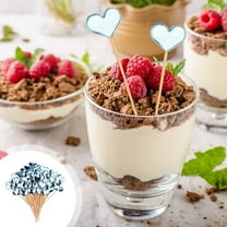 50-Pack Wooden Love Cocktail Picks, Heart-Shaped Appetizer Toothpicks for Fruit, Cheese, Drinks Decoration - Party, Wedding, Christmas Supplies (Pink, Gold, Blue, Silver)