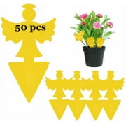 50 Pack Yellow Sticky Traps for Indoor Outdoor House Plant Flying Insect Catcher Like Fungus Gnats, Whiteflies, Aphids, Thrips, Other Flying Plant InsectsAngel