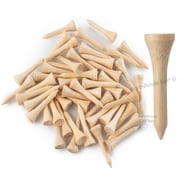 50 Pack of Bamboo Short 1.5" Golf Tees, Great for Par 3s, Irons, Driving Range, New 50 Ct Bulk