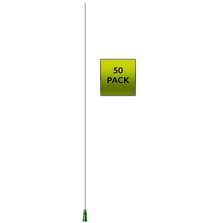 50 Pack of Blunt Tip Lure Lock Dispensing Fill, Industrial/Arts and Crafts Needles, 14 Gauge - Olive, 10" / 25.4cm