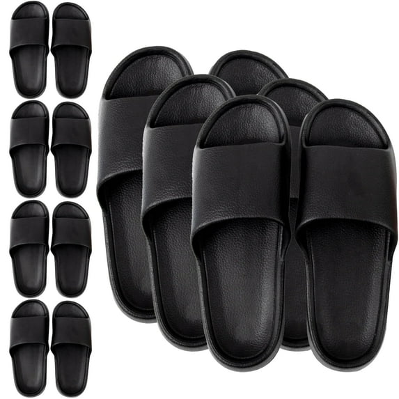 50 Pack of Bulk Wholesale Waterproof Flip Flop Slides Sandals for Men, Weddings, House Guests, Indoor and Backyard Outdoor in Tricolor Pack