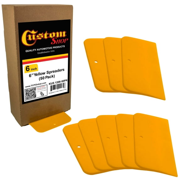 50 Pack of Custom Shop 6" Body Filler Spreaders for Automotive Body Fillers, Putties & Glazes - Easy, Precise, Reusable