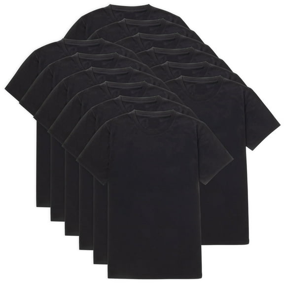 50 Pack of Men and Women’s Crew Neck Undershirt T-Shirts in Black