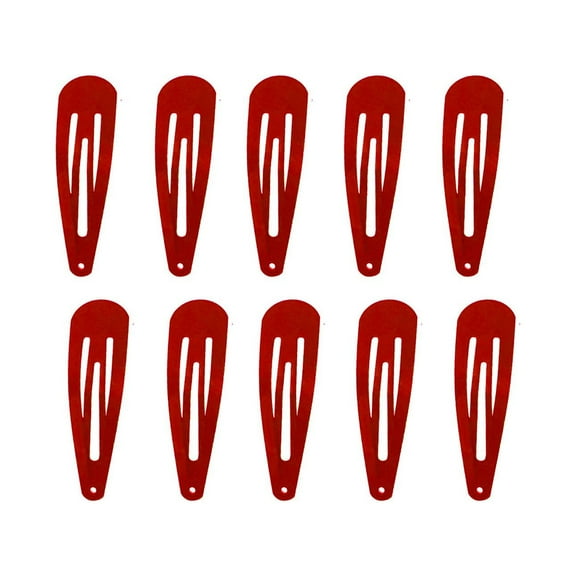 50 Pack of Snap Hair Clips Hair Barrettes for Kids, Girls and Women, 50 mm (Red)