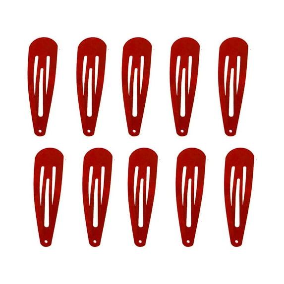 50 Pack of Snap Hair Clips Hair Barrettes for Kids, Girls and Women, 50 mm (Red)