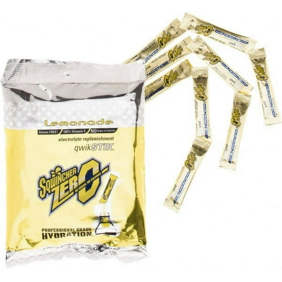 50 Packets Sqwincher Sugar Free Lemonade Drink Mix, Makes 20 oz per Packet