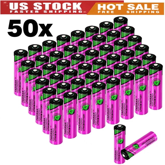 (50-Packs) 3.6V 2400mAh TL-5903 AA Lithium Battery for Tadiran TL-5903 SL-360 S7-400 ER14505 TL-2100 6ES7971-0BA00, for Siemens S7-400 PLC Machine, CNC Machine