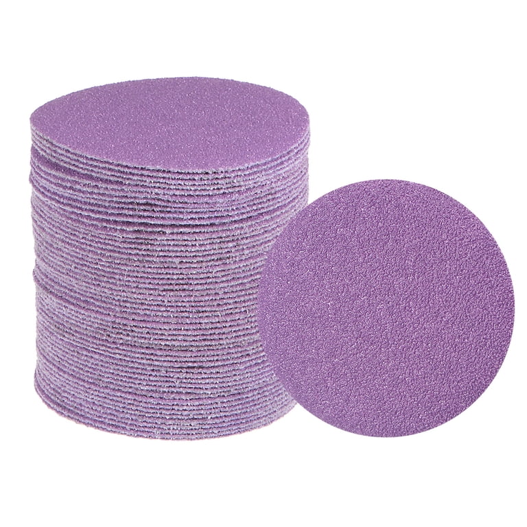 Uxcell 30-Pack 3" Purple Sanding Discs – 800 Grit Aluminum Oxide, Hook & Loop, Wet/Dry For Wood, Metal & Paint