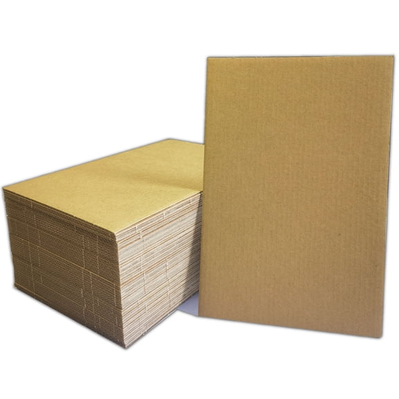 50 Packs 9x12 Inch Corrugated Cardboard Sheets, Premium Brown Kraft Corrugated Pads Cardboard Inserts Bulk Flat for T-Shirts, Shipping, Mailing, DIY Décor and Crafts