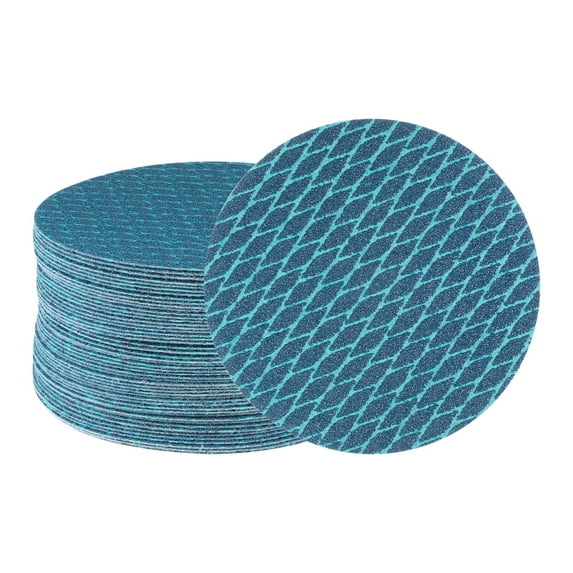 50 Packs Diamond Shape Sanding Discs 5 Inch 60 Grit Hook and Loop Blue Rhomb Sandpaper Fish Scale