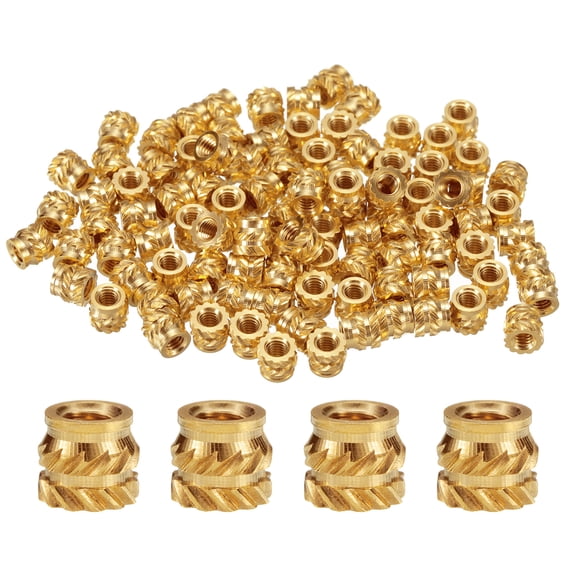 50 Packs M2.5 Threaded Inserts Brass Heat Set Insert M2.5x4mm, OD 4.5mm Knurled Insert Nuts