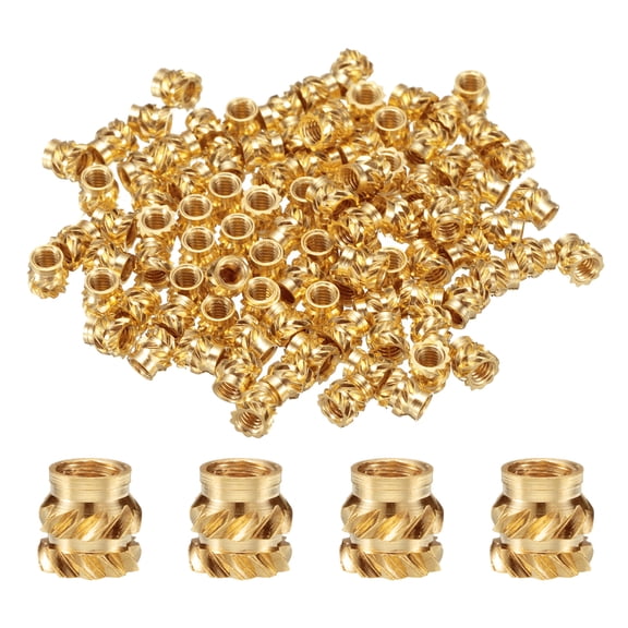 50 Packs M2.5 Threaded Inserts Brass Heat Set Insert M2.5x4mm, OD 4mm Knurled Insert Nuts