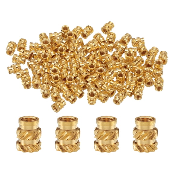 50 Packs M2.5 Threaded Inserts Brass Heat Set Insert M2.5x5mm, OD 4mm Knurled Insert Nuts