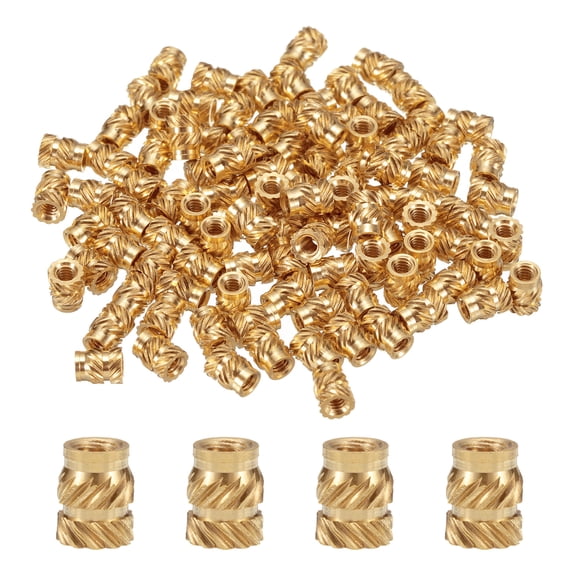 50 Packs M2 Threaded Inserts Brass Heat Set Insert M2x4.5mm, OD 3.5mm Knurled Insert Nuts