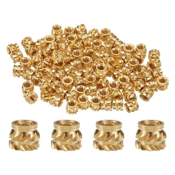50 Packs M3 Threaded Inserts Brass Heat Set Insert M3x4mm, OD 5mm Knurled Insert Nuts