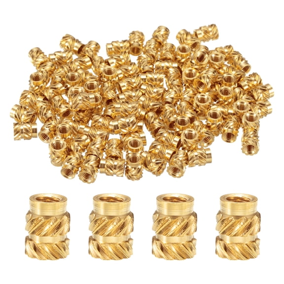 50 Packs M3 Threaded Inserts Brass Heat Set Insert M3x6.5mm, OD 5mm Knurled Insert Nuts