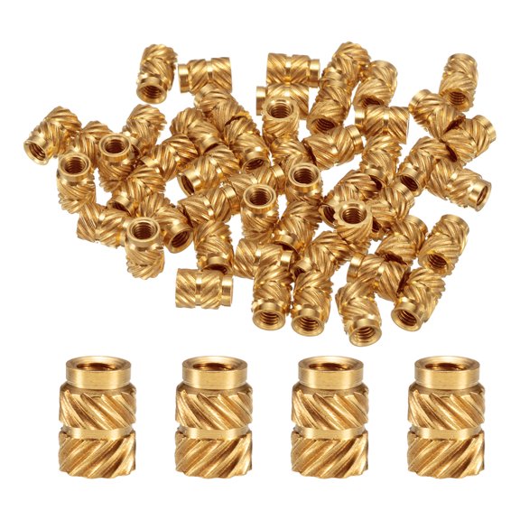 50 Packs M3 Threaded Inserts Brass Heat Set Insert M3x7mm, OD 5mm Knurled Insert Nuts