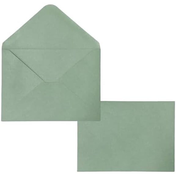 50 Packs Sage Green A7 Envelopes for Invitations, GYA 5x7 Envelopes with V Flap, Great for Graduation, Baby Shower, Birthday, Festival, Handmade card, Mailing, Wedding, and Greeting Cards