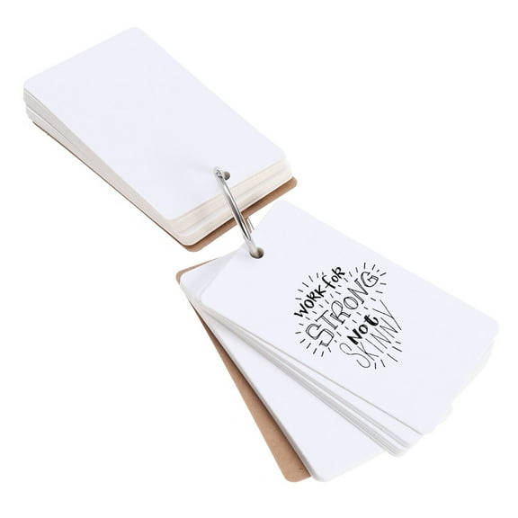 50 Pages Flash Cards Index Stock Blank Revision Cards Blank Study Cards Kraft Paper Binder Ring Note DIY Greeting Card