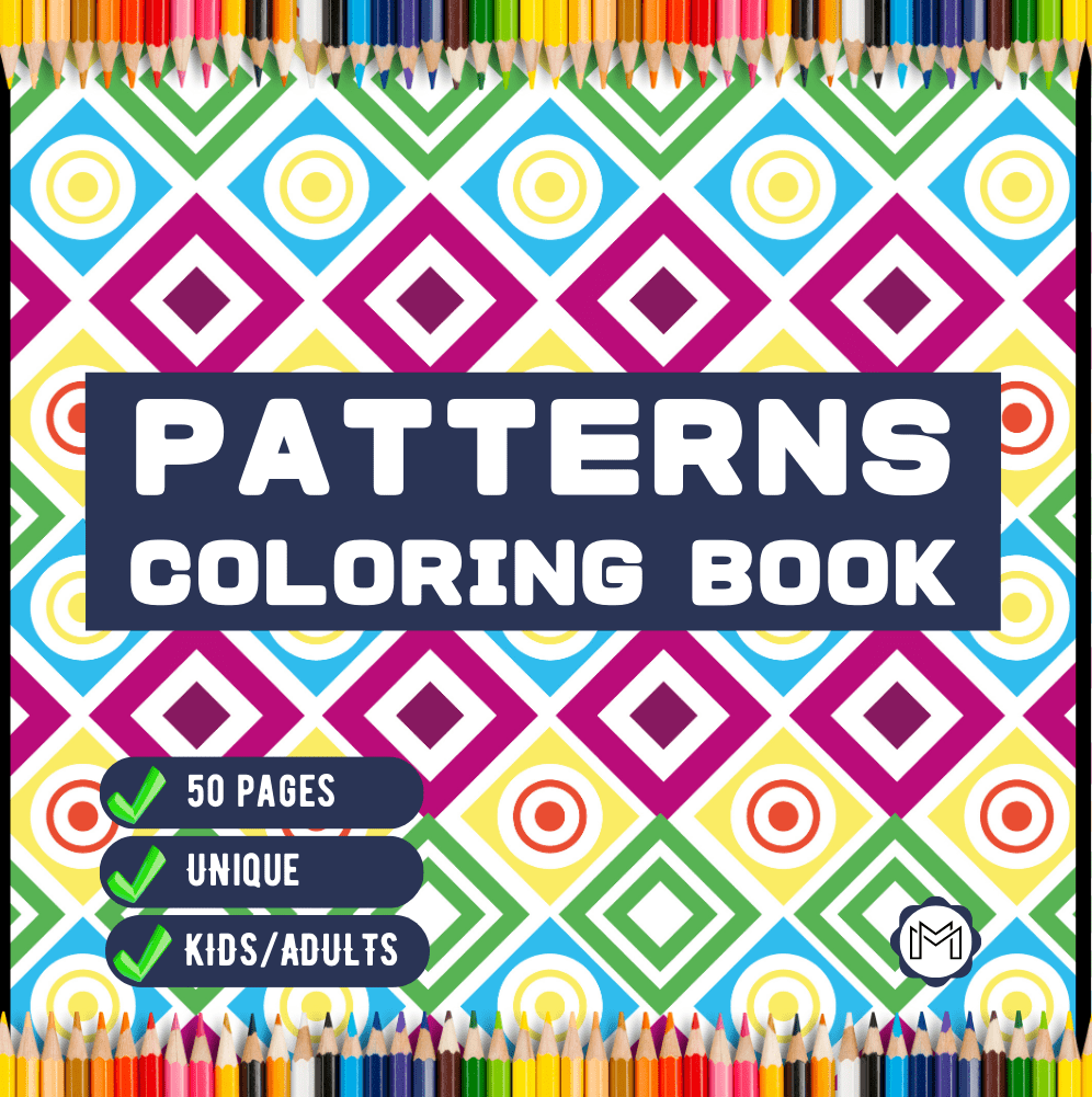50 Pages Patterns Coloring Book Gift for Adults Men Women Kids Boys ...