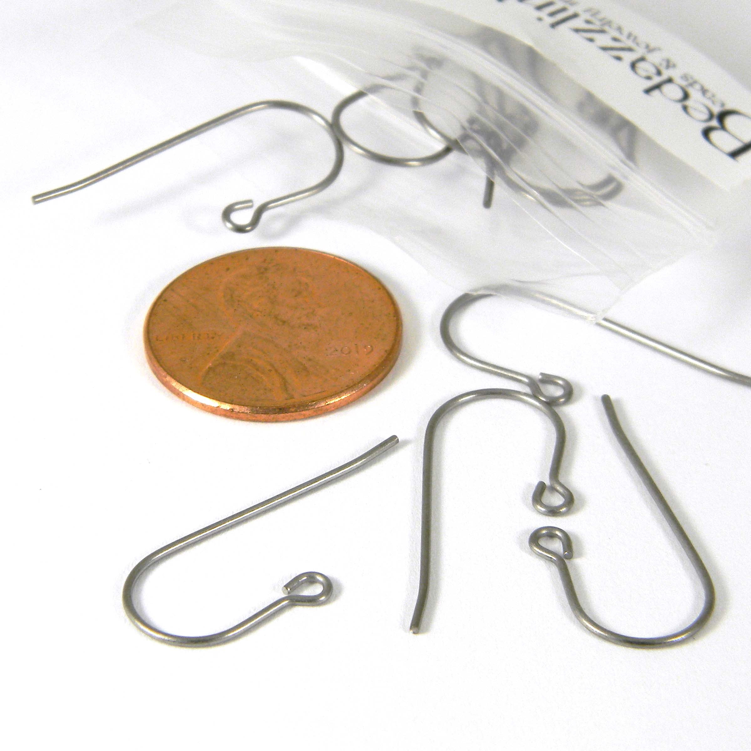 50 Pairs BdBeads Genuine Pure Titanium 21 Gauge French Hook Earring Findings, Hypoallergenic, Nickel Free, Silver