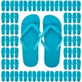 thumbnail image 1 of 50 Pairs of Bulk Wholesale Flip Flop Sandals for Women, Weddings, House Guests, Indoor and Backyard Outdoor – 50 Pairs of Flexible Flip Flop Sandals for Women in Teal Blue, 1 of 5