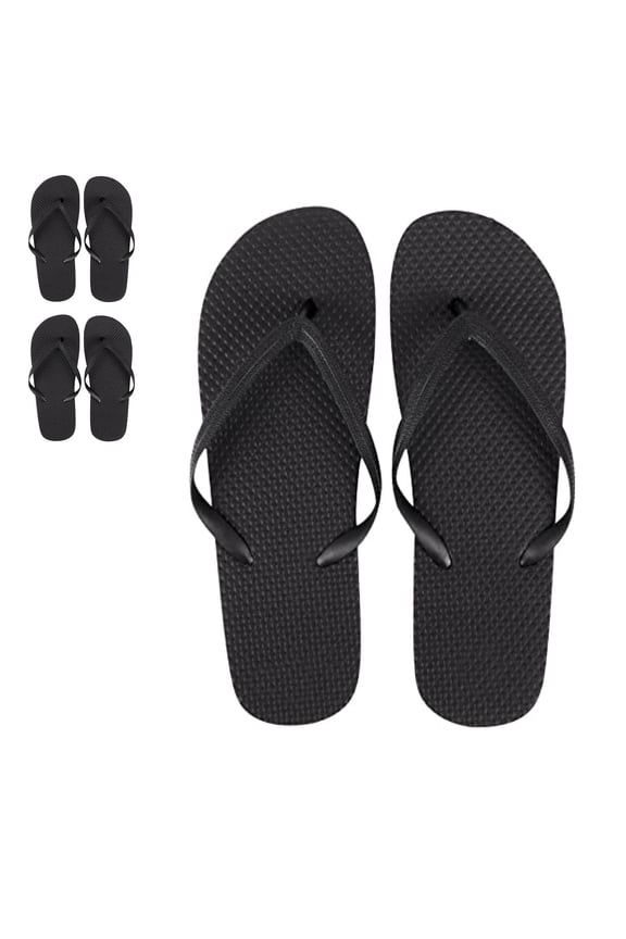 50 Pairs Trail maker Flip Flop Sandals for Men, Weddings, House Guests, Indoor, Backyard Outdoor in Black