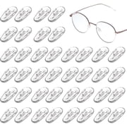 50 Pairs Push In Eyeglass Nose Pads, Clear Oval Anti Slip Replacement Nose Guards for Glasses and Sunglasses Repair