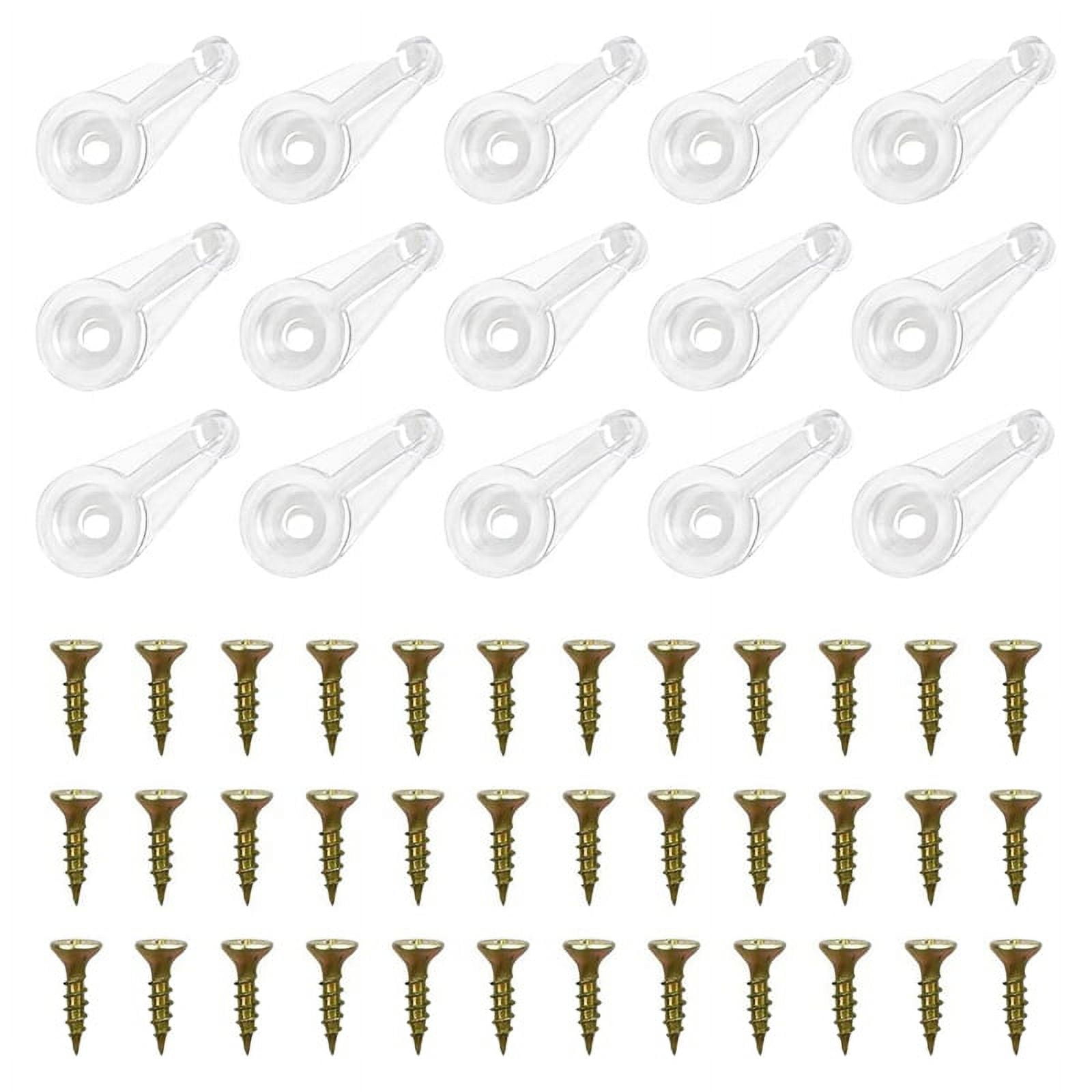 50 Pairs Glass Retainer Clips Kit Cabinet Glass Clips 4Mm Plastic Doors Clips with Screws for Fixing Glass Cabinet Doors