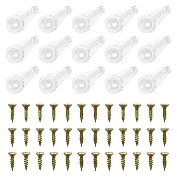 2024 TOP! 50 Pairs Glass Retainer Clips Kit Cabinet 4Mm Plastic Doors with Screws for Fixing