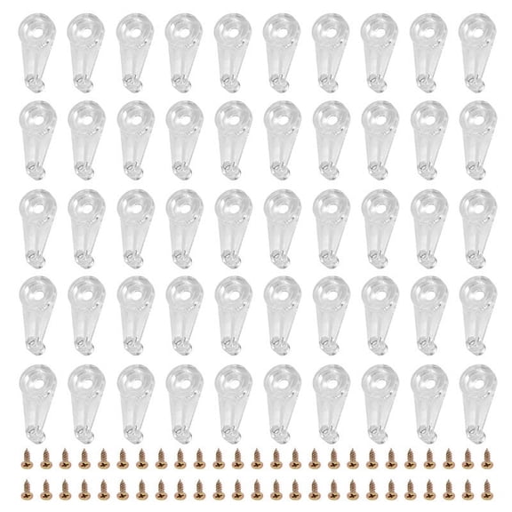 HOT 50 Pairs Glass Retainer Clips Kit Cabinet 4Mm Plastic Doors with Screws for Fixing