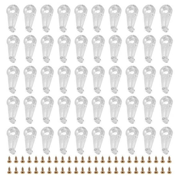 HOT 50 Pairs Glass Retainer Clips Kit Cabinet 4Mm Plastic Doors with Screws for Fixing