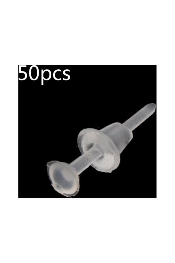 50 Pairs Plastic Clear Earrings for Sports Clear Ear Stud Work Invisible Earrings Retainers Pierced Ear Protector Earnut