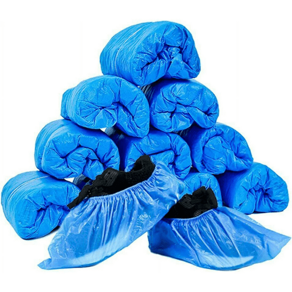 50 Pairs Shoe Covers Disposable Non-slip Shoe Covers for Indoors Waterproof Elastic Band Shoes Protectors Coverings for Floor, Carpet, Blue