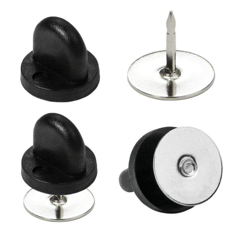 rubber pin backs - locking pin backs