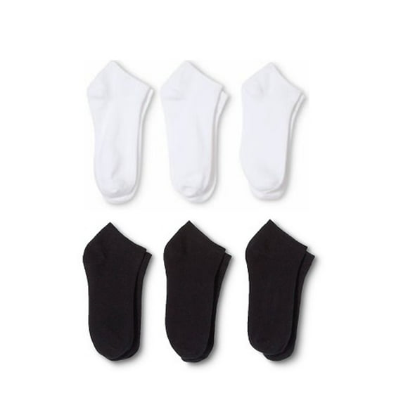 50 Pairs Women's Low Cut No Show Socks - Bulk Wholesale (6-8, Black and White)